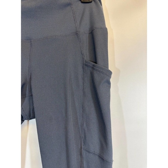 Lukka Lux Leggings Womens size S Small Blue Ribbed With Side Pockets Stretch A39 - Picture 2 of 7